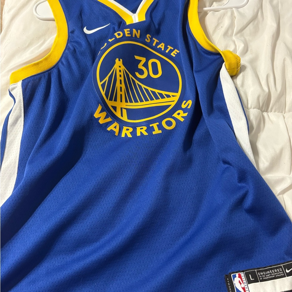 Nike Golden State Warriors Blue and Yellow Jersey